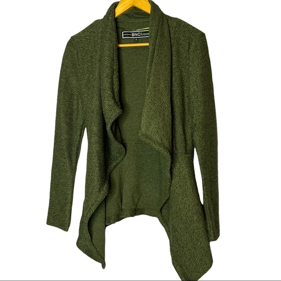 Bnci By Blanc Noir Green Knit Waterfall 